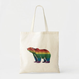 Bolso De Tela Oso Polar Retro Arcoíris Lesbiana LGBT Orgullo Gay