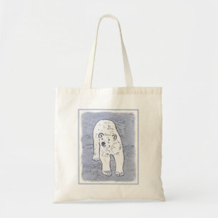 Bolso De Tela Oso polar sobre pintura de hielo - Arte de vida sa