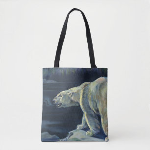 Bolso De Tela Oso Polar Vintage, Animales de la Vida Marina Árti