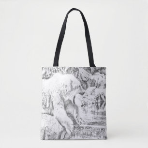 Bolso De Tela oso polar y agua