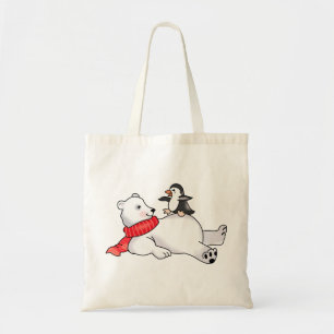 Bolso De Tela Oso Polar y Pingüino