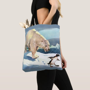 Bolso De Tela oso polar y pingüino de los años 40