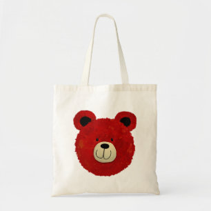 Bolso De Tela Oso Rojo