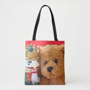 Bolso De Tela Oso y cascanueces de peluche
