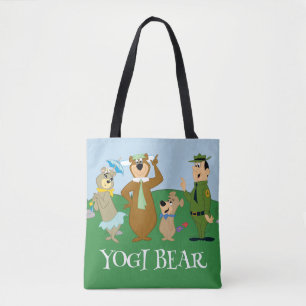 Bolso De Tela Oso Yogi y la rosa clásica de los amigos