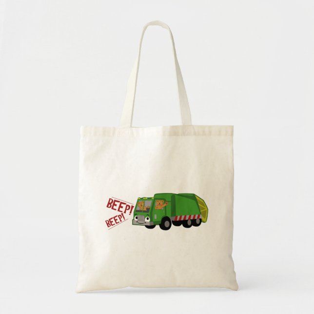 Bolso De Tela Osos conduciendo un camión de basura (Frente)