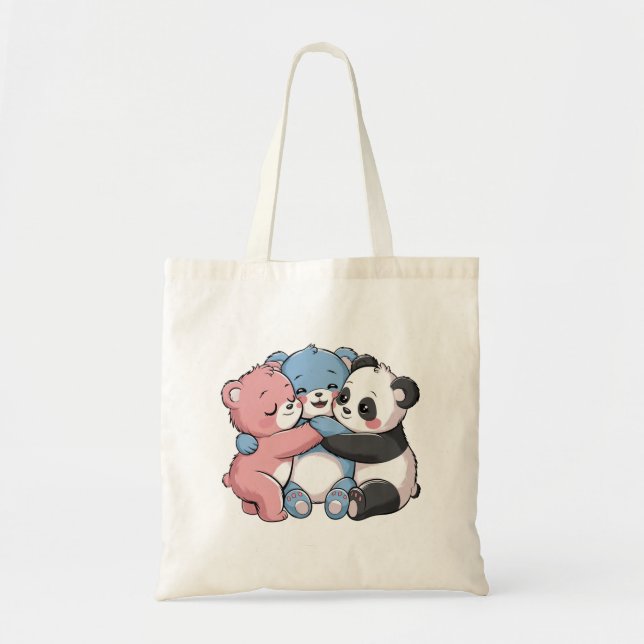 Bolso De Tela Osos de peluche con panda (Frente)