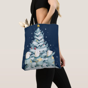 Bolso De Tela Osos polares adorables en acuarela