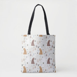 Bolso De Tela Osos recortados en el modelo de bosques