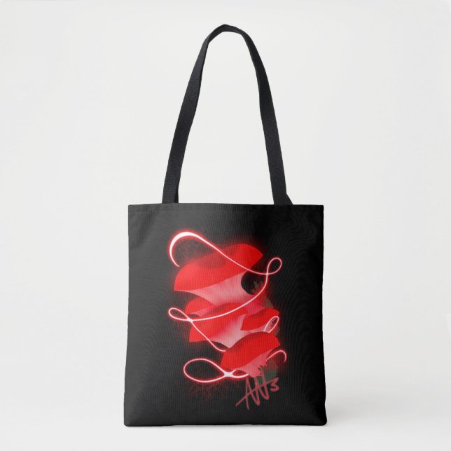 Bolso De Tela Ostras encantadas con hongos rojos (Anverso)