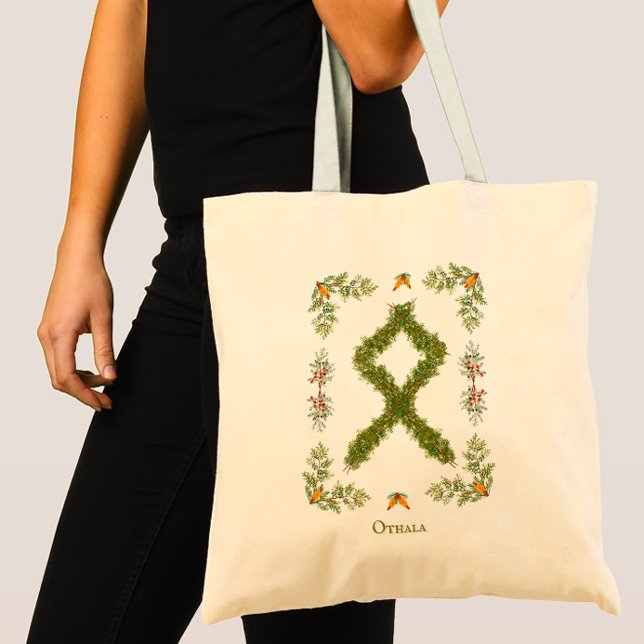 Bolso De Tela Othala Rune en las ramas verdes personalizadas (Subido por el creador)