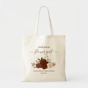 Bolso De Tela Otoño Boho Rosas Elegante Niña de las Flores Boda