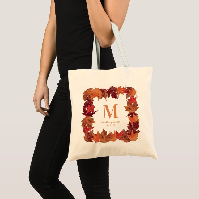 Bolso De Tela Otoño espléndido El otoño deja el monograma (Anverso (producto))