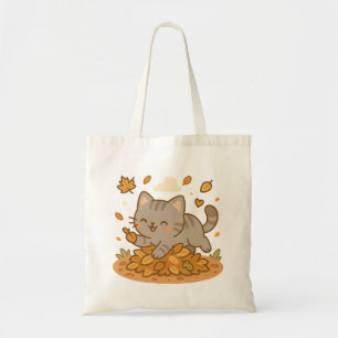 Bolso De Tela Otoño otoño de un gato kawaii naughty Kitty