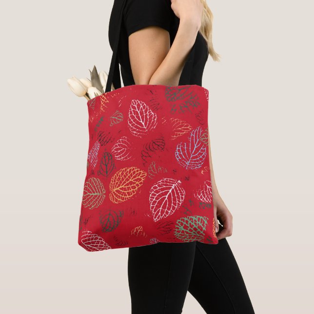 Bolso De Tela Otoño, patrón de hojas (Detalle)