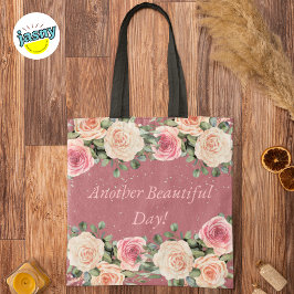 Bolso De Tela Otro bello día suave rosa blanco suave