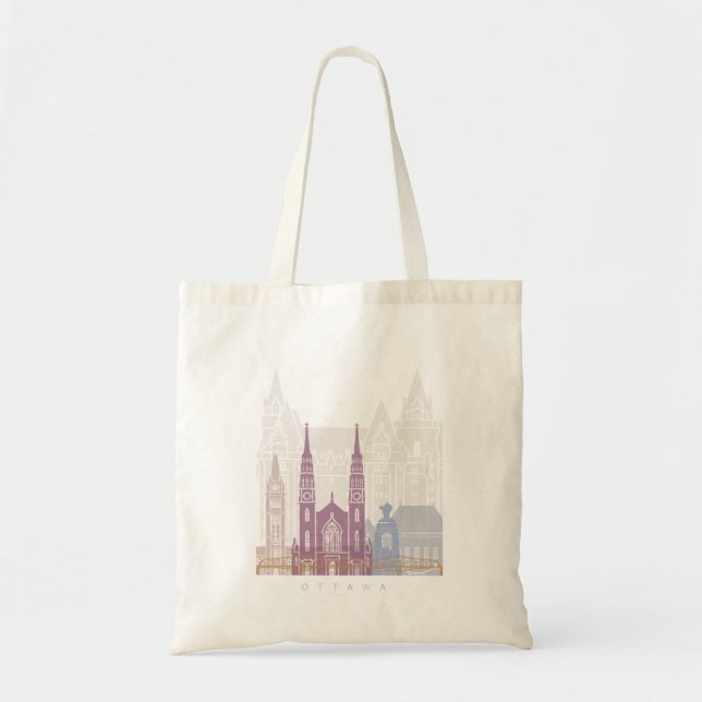 BOLSO DE TELA OTTAWA SKYLINE POSTER PASTEL (Frente)