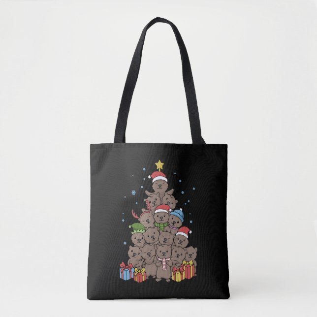 Bolso De Tela Otter Christmas Tree Funny Navidades Gift (Anverso)
