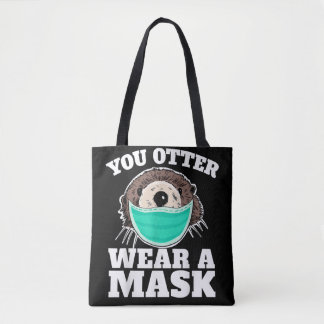 Bolso De Tela Otter Wear Mask divertido Otter Social Distance