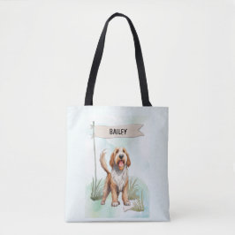 Bolso De Tela Otterhound Watercolor Personalized Dog
