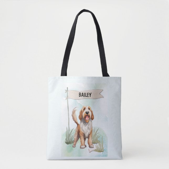 Bolso De Tela Otterhound Watercolor Personalized Dog (Anverso)