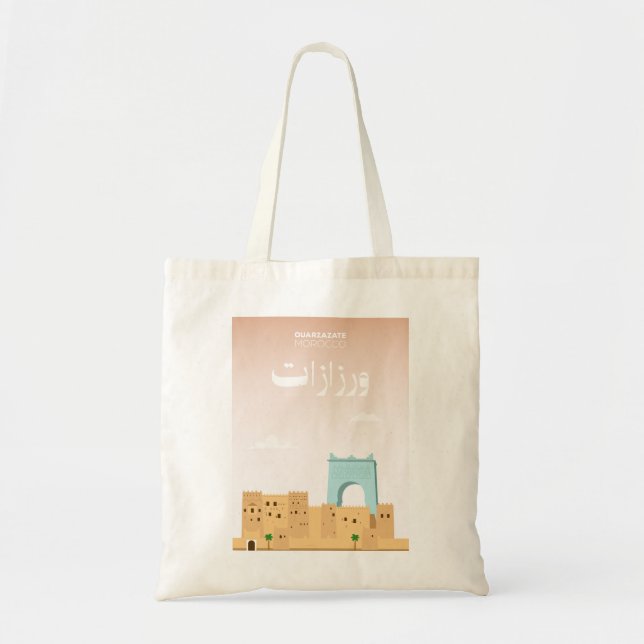 Bolso De Tela Ouarzazate Art – Illustrated Morocco City Design (Frente)