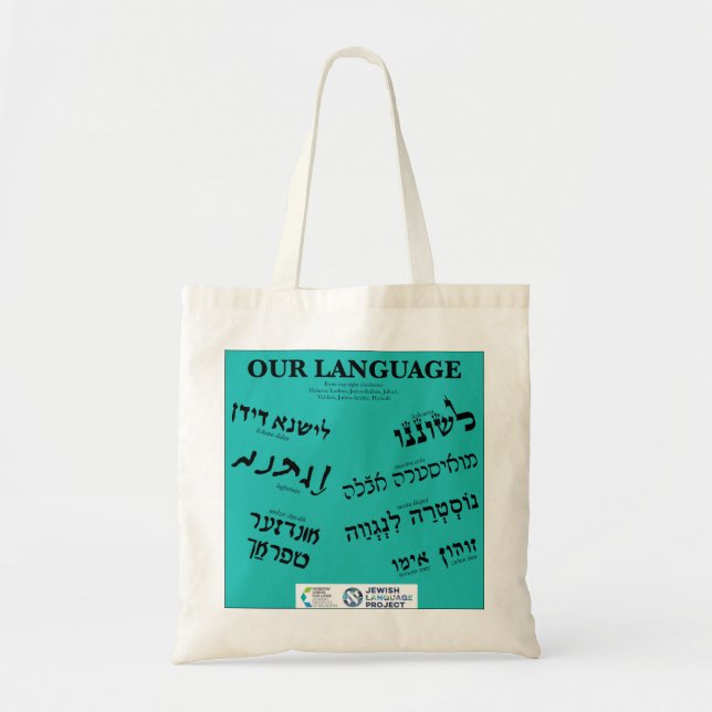 Bolso De Tela "Our Language" Teal (Frente)