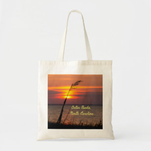 Bolso De Tela Outer Banks North Carolina Beach Sunset Naranja Sk