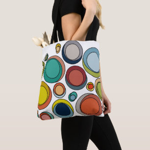 Bolso De Tela Ovalos modernos de mediados del siglo XX