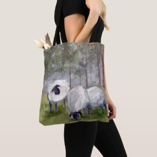 Bolso De Tela Oveja acuarela rusa