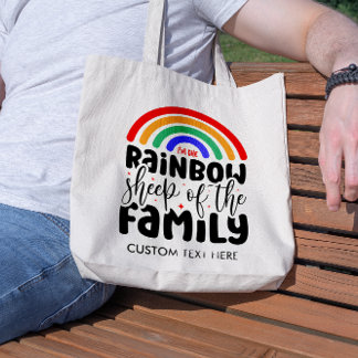 BOLSO DE TELA OVEJA ARCOÍRIS DE LA FAMILIA