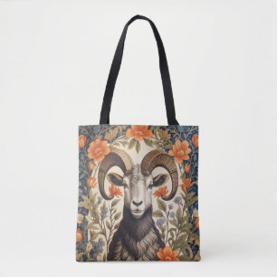Bolso De Tela Oveja Bighorn Hermosa Inspirada en William Morris