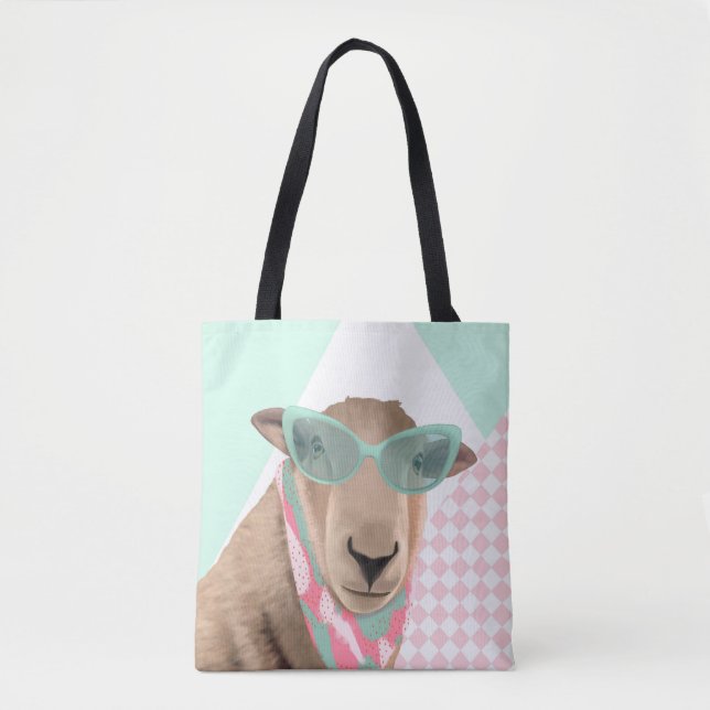 Bolso De Tela Oveja Cubierta Con Gafas (Anverso)