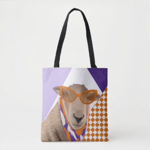 Bolso De Tela Oveja Cubierta Con Gafas
