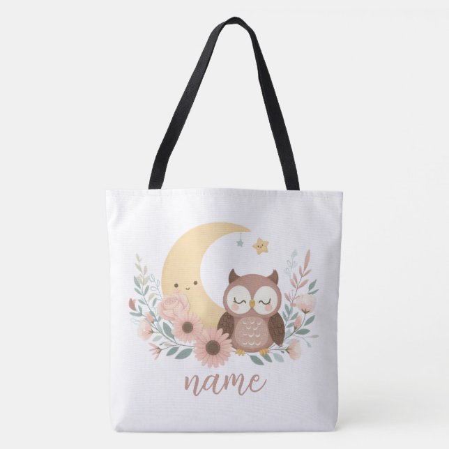 Bolso De Tela Oveja de bebé con luna (Anverso)