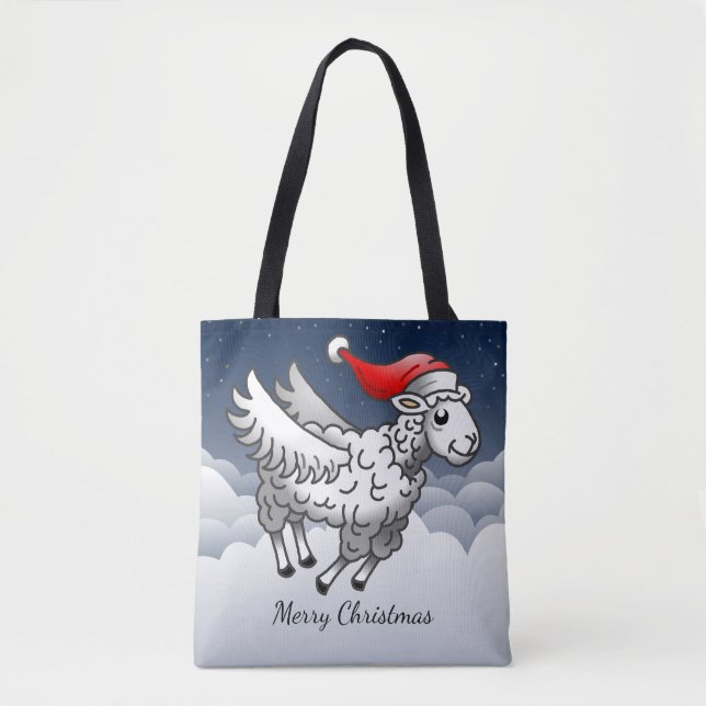 Bolso De Tela Oveja de Navidades voladores de Santa María (Anverso)