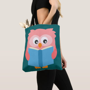 Bolso De Tela Oveja lectora linda rosada