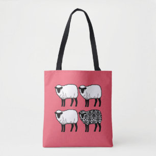 Bolso De Tela Oveja negra en rosa
