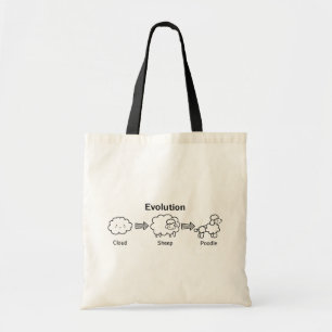 Bolso De Tela Oveja nube Caniche Divertida Evolución