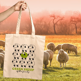 Bolso De Tela Oveja Verde de la Familia