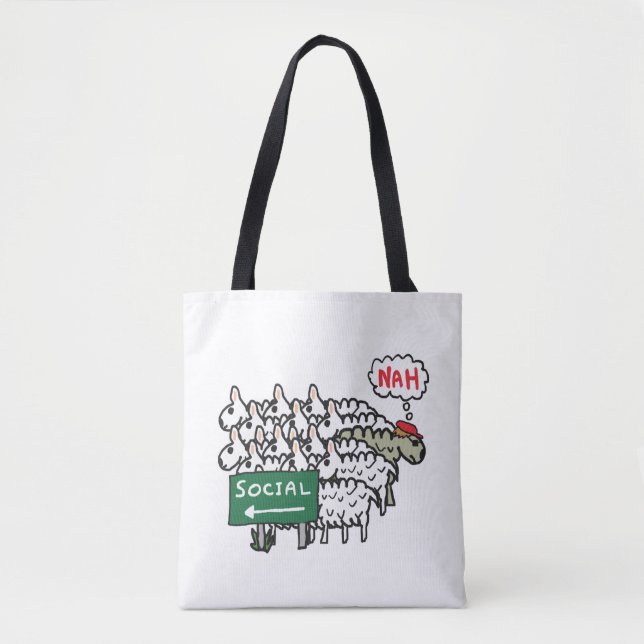 Bolso De Tela Ovejas antisociales (Anverso)