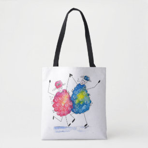Bolso De Tela Ovejas bailando caprichosamente
