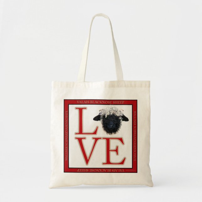 Bolso De Tela Ovejas de Valais Blacknose del amor (Frente)
