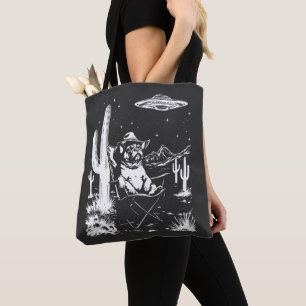 Bolso De Tela OVNI Cowboy Bulldog francés