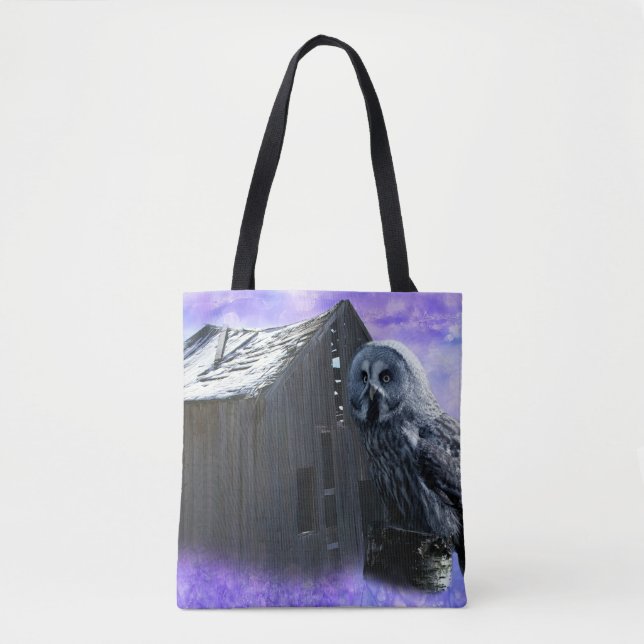 Bolso De Tela Owl Barn Shed (Anverso)