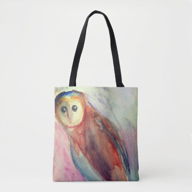 Bolso De Tela Owl Bird Art (Anverso)