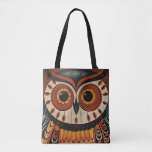 Bolso De Tela Owl Face Ethnic Art Tote Bag
