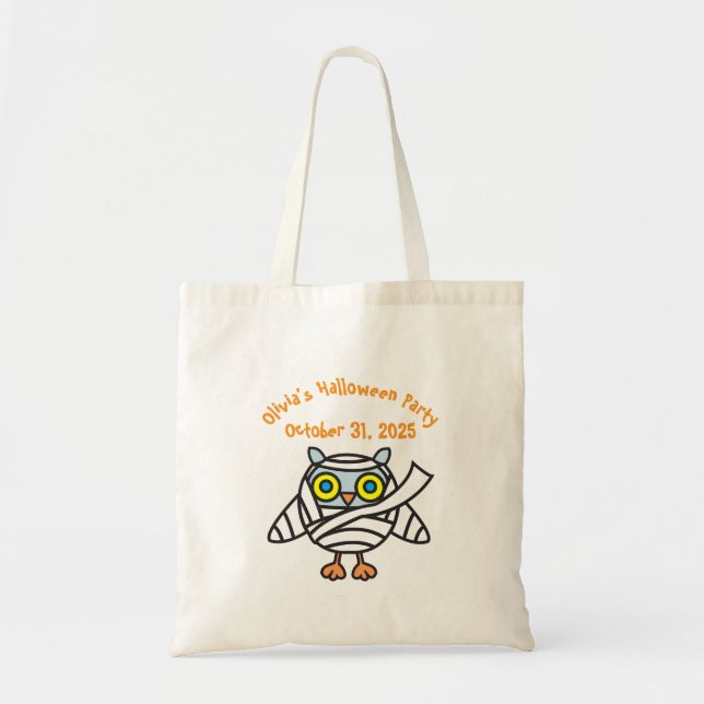 Bolso De Tela Owl Mummy Halloween Party Tote Bag (Frente)