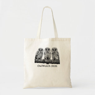 Bolso De Tela OwlWatch 2026 - Tres en una rama