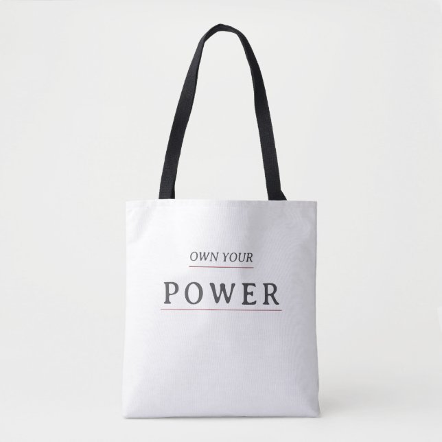 Bolso De Tela Own Your Power Minimal Typography | Motivational Q (Anverso)